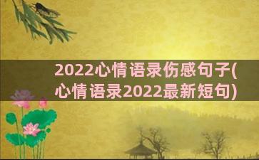 2022心情语录伤感句子(心情语录2022最新短句)