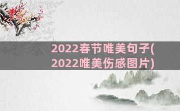 2022春节唯美句子(2022唯美伤感图片)