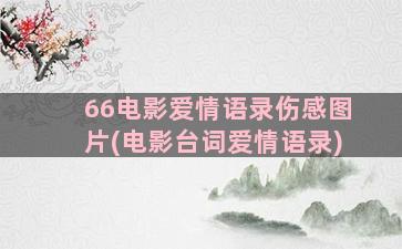 66电影爱情语录伤感图片(电影台词爱情语录)