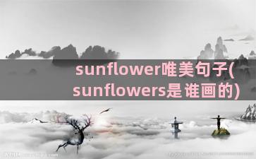 sunflower唯美句子(sunflowers是谁画的)