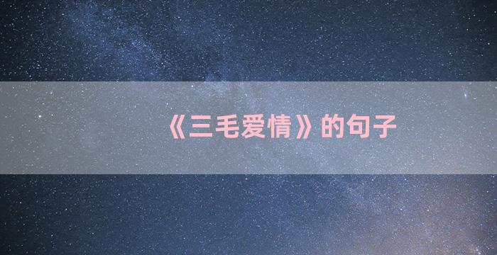 《三毛爱情》的句子