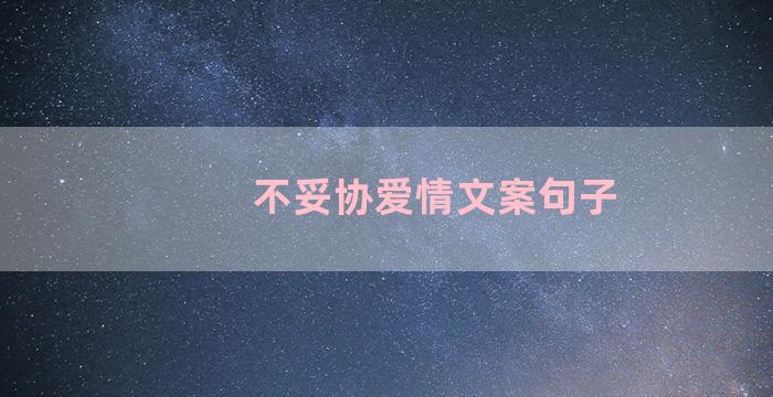 不妥协爱情文案句子