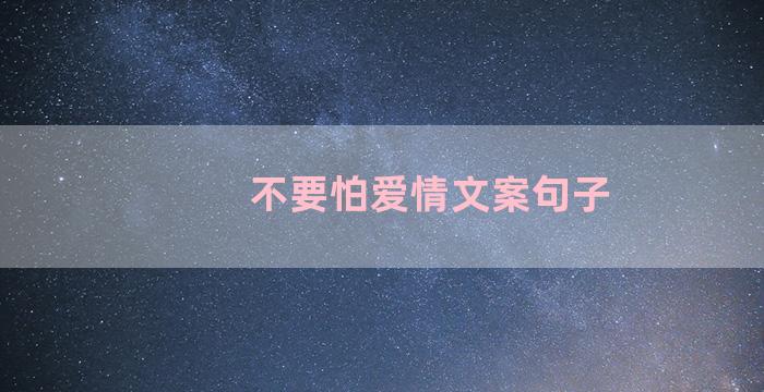 不要怕爱情文案句子