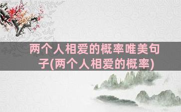 两个人相爱的概率唯美句子(两个人相爱的概率)