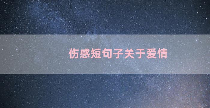 伤感短句子关于爱情