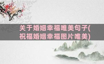 关于婚姻幸福唯美句子(祝福婚姻幸福图片唯美)