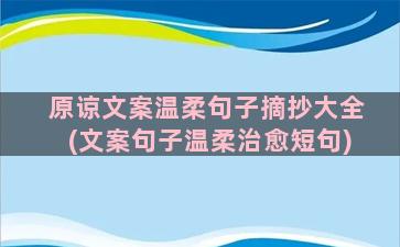 原谅文案温柔句子摘抄大全(文案句子温柔治愈短句)