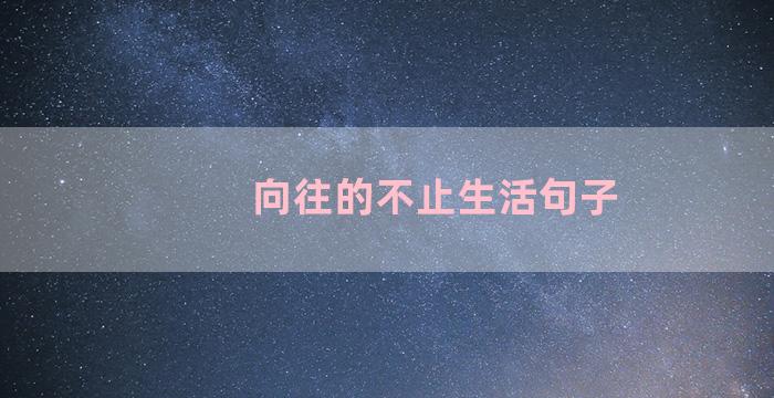 向往的不止生活句子