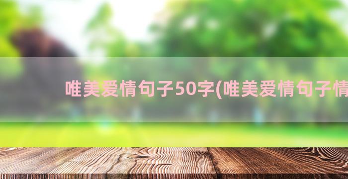 唯美爱情句子50字(唯美爱情句子情话)