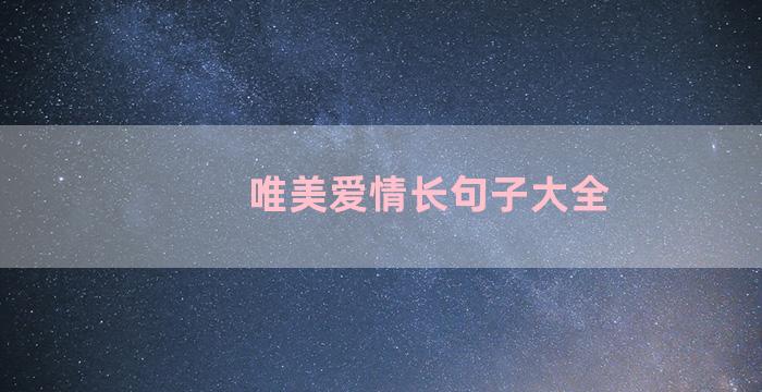 唯美爱情长句子大全