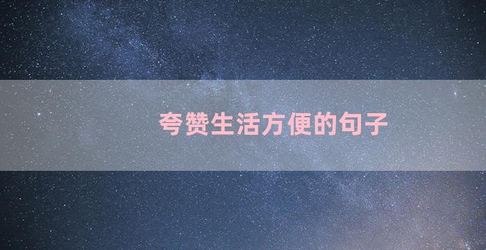 夸赞生活方便的句子