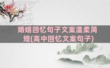 婚姻回忆句子文案温柔简短(高中回忆文案句子)