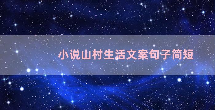 小说山村生活文案句子简短