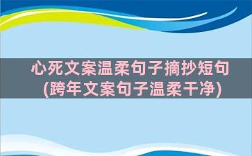 心死文案温柔句子摘抄短句(跨年文案句子温柔干净)