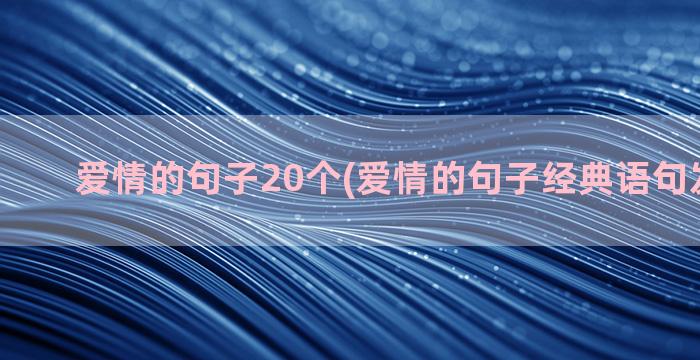 爱情的句子20个(爱情的句子经典语句发朋友圈)