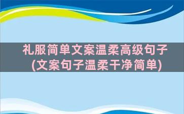 礼服简单文案温柔高级句子(文案句子温柔干净简单)