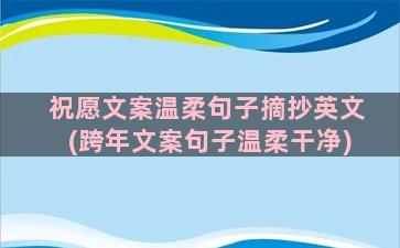 祝愿文案温柔句子摘抄英文(跨年文案句子温柔干净)