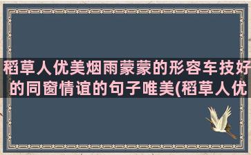 稻草人优美烟雨蒙蒙的形容车技好的同窗情谊的句子唯美(稻草人优美词汇读书笔记)