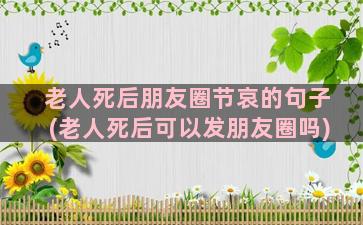 老人死后朋友圈节哀的句子(老人死后可以发朋友圈吗)