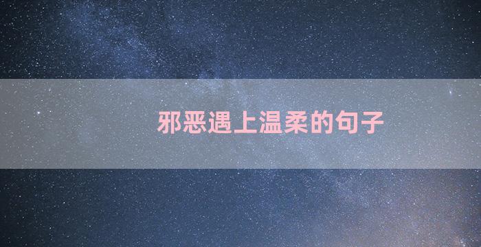 邪恶遇上温柔的句子